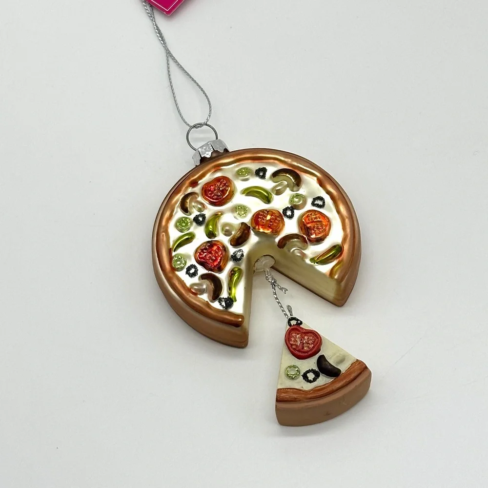 St. Nicholas Square Pizza With Dangling Pizza Slice Ornament 2023